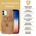 thumbnail image 7 of Case Yard Wooden Case Outside Soft TPU Silicone, Slim Fit Shockproof Wood Protective Phone Cover for Girls Boys Men and Women, Supports Wireless Charging Siberian Husky Design case for iPhone-11, 7 of 7