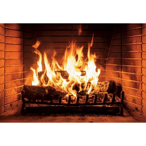 Christmas Winter Brick Wall Fireplace Fire Flame Party Portrait Photo Background Photographic Backdrop For Photo Studio