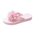 thumbnail image 3 of Bibifish Womens Flip Flops 3D Flower Decor Wedge Platform Thong Sandals Summer Outdoor Beach Fashion Slippers, 3 of 9