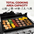 thumbnail image 4 of Royal Gourmet GB4008T Premium 4-Burner Gas Griddle with Foldable Pull-Out Side Table, 34-inch Griddle with Hood, Cabinet and Side Shelf, 4 of 11