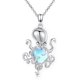 thumbnail image 1 of Fox Octopus Crow Snake Flamingo Bee Horseshoe Sun Tulip Mermaid Mushroom and Frog Necklace with Crystal Pendant Jewelry for Women Girls, 1 of 4