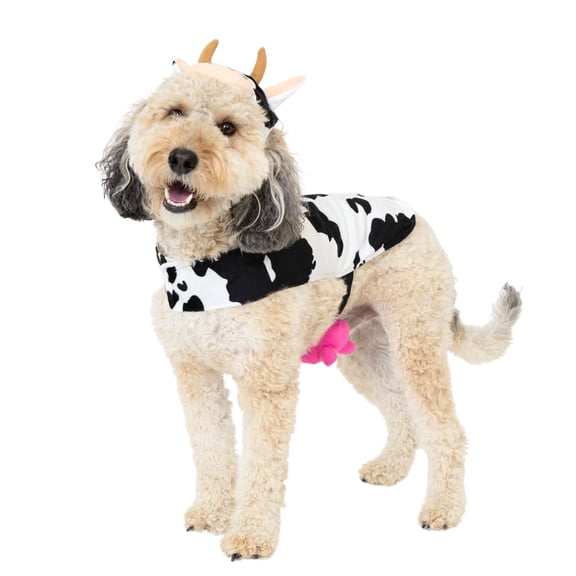 Vibrant Life Halloween Cow Costume for Dogs, Black and White, M
