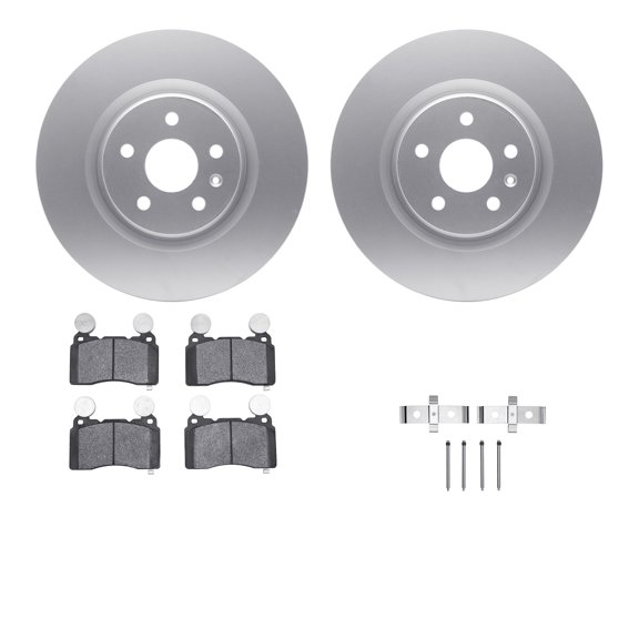 Dynamic Friction Company Front Geospec Brake Rotors with 5000 Advanced Brake Pads includes Hardware 4512-45059