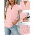 thumbnail image 4 of VDJ Women Blouses Summer Short Sleeve Button V Neck Trendy Shirts Casual Dressy Tops for Ladies, 4 of 7