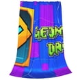 thumbnail image 6 of Lsque Geometry Dash Pattern Fuzzy Fleece Throw Blanket Extra Large,Super Soft,Fluffy and Warm Blankets for Couch,Bed,All Season Use (50"x40"), 6 of 7