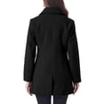 thumbnail image 3 of INSPIRE CHIC Women's Shawl Collar Single Breasted Mid-Thigh Overcoat M Black, 3 of 8