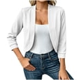 thumbnail image 3 of DIOAZUD Women's Cropped Open Front Cardigan 3/4 Sleeve Soft Stretch Knit Blazer Shawl Collar Casual Lightweight Cardigans White S-XXL, 3 of 7