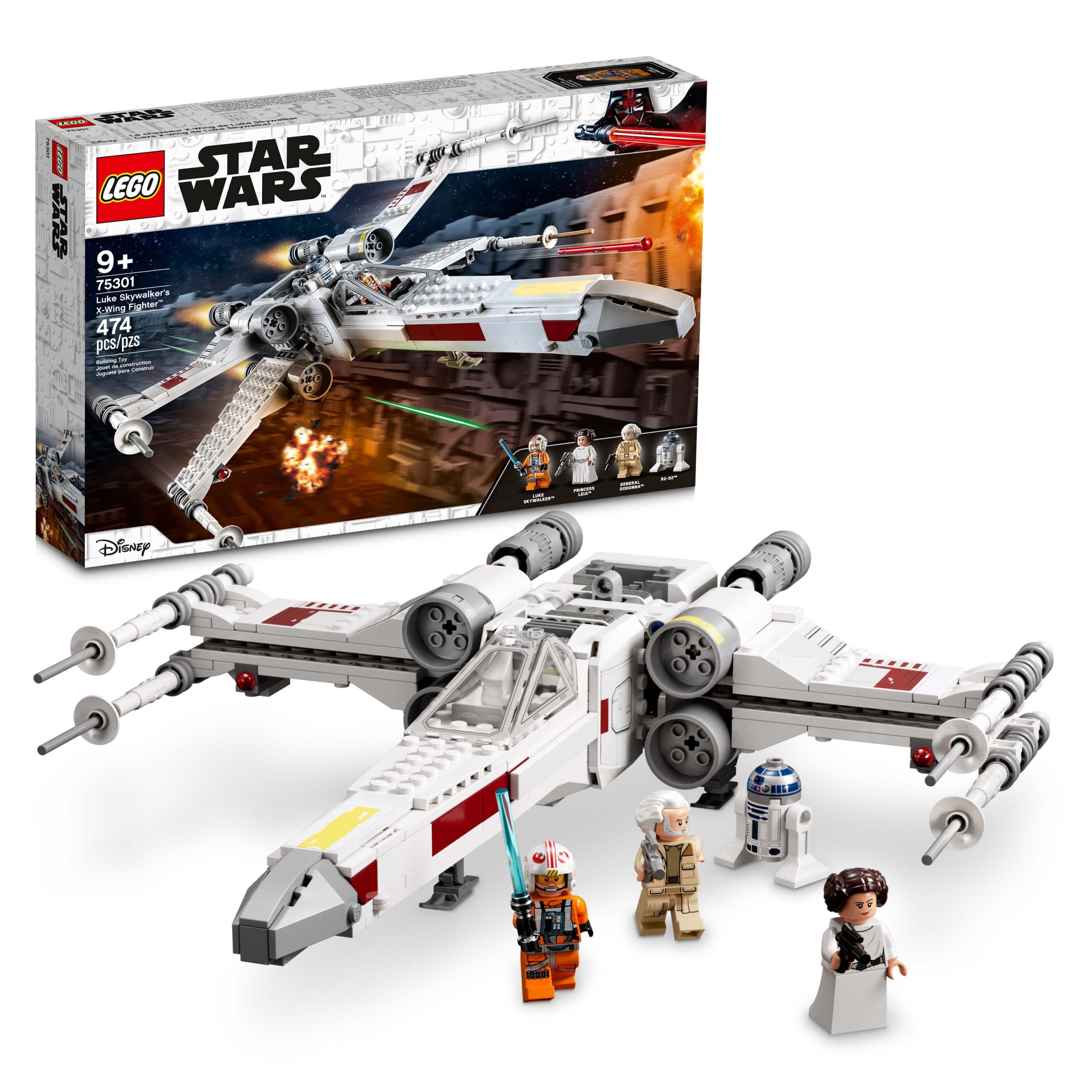 LEGO Star Wars Luke Skywalker's X-Wing Fighter 75301 Building Toy, Gifts for Kids, Boys & Girls with Princess Leia Minifigure and R2-D2 Droid Figure