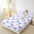 thumbnail image 4 of Castle Fairy Kids Teens Cute Ribbon Bow Knot 4pcs Bed Sheets,Polka Dots Bow-Tie King Sheets,Dreamy Princess Bowknot Super Cozy Sheet Set,Breathable Home Decor, 4 of 7