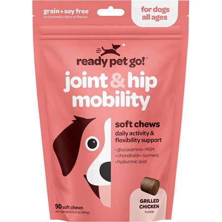 UPC: 0850018277365 | Ready Pet Go! Glucosamine for Dogs | Joint and Hip Mobility Soft Chews Dog Arthritis Pain Relief with Chondroitin and MSM | Hip and Joint Supplement for Dogs | 90 Chews
