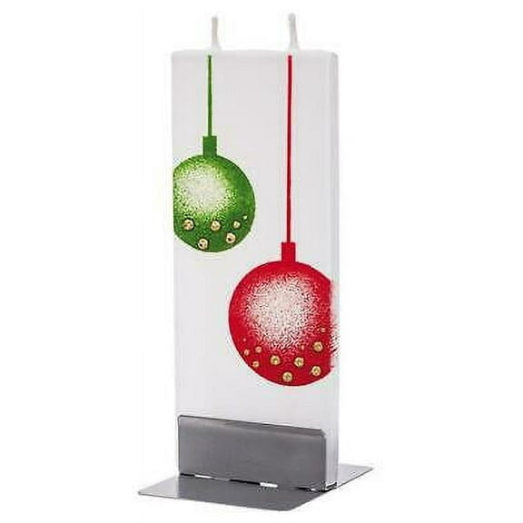 Flatyz - Twin Wick Flat Candle - Christmas Balls,