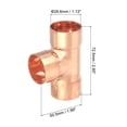 thumbnail image 2 of 1 Pcs 1.13 inch Tee Copper Fitting Tee Shaped Fittings Connector with Sweat Solder, 50.5x72.5mm, 2 of 6