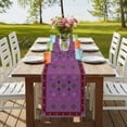 thumbnail image 4 of Table Runners 120 Inches Long Dress Scarves, Purple Boho Farmhouse Coffee/Dining/Kitchen Table Runner for Living Room, Country Abstract Geometric Ethnic Aesthetic 13x120 Inch, 4 of 9