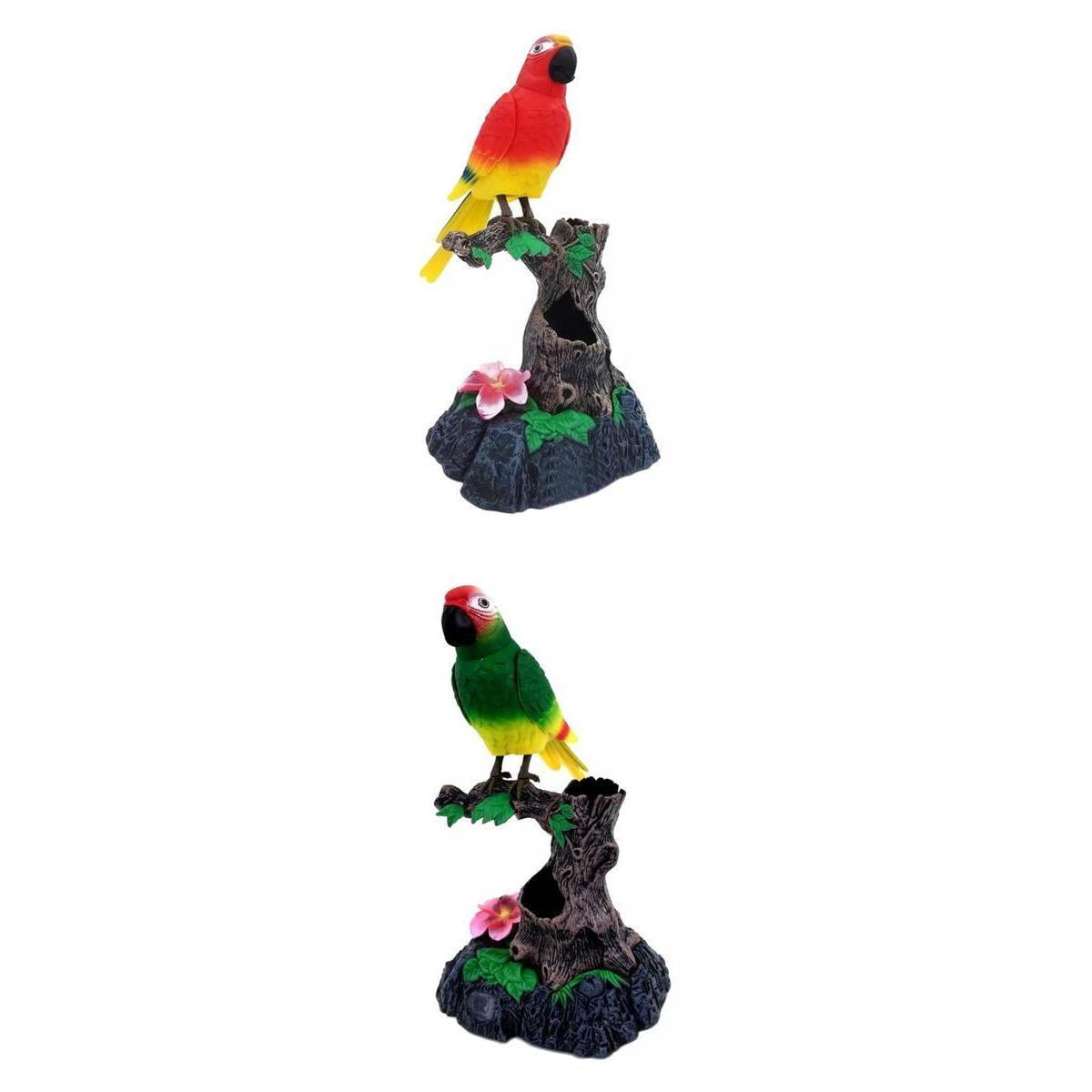 2pcs Beautiful Talking Parrot Repeats Bird Voice Sound Recorder Toy 