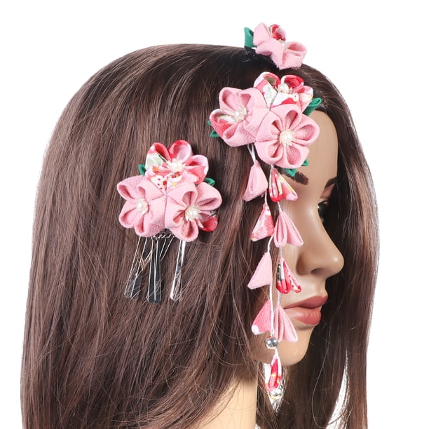 Miangastore 3pcs Kimono Hair Accessories Japanese Kimono Flower