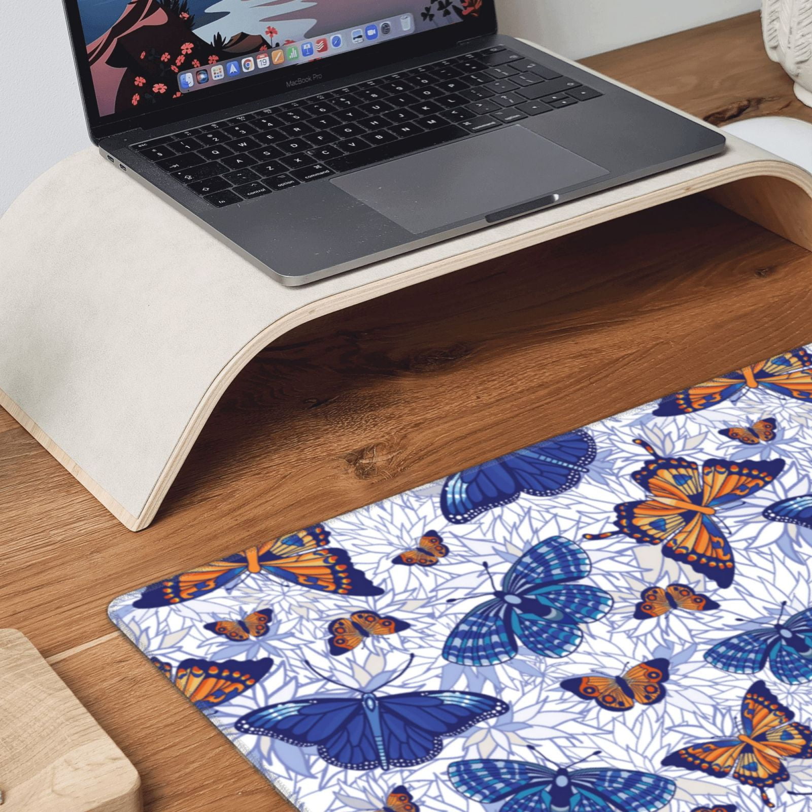 Rateoe Butterflies1 Print Mouse Pad - Extended Large Gaming Mousepad,Non-Slip Stitched Edge,16x29.5 Inch