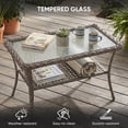 thumbnail image 6 of POCASSY Wicker Outdoor Coffee Table, 19.7"*37.8" Tempered Glss Top Gray Rattan Outdoor Coffee Table with 2-Layer Storage Furniture Tables for Garden,Porch,Backyard, 6 of 6