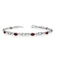 thumbnail image 1 of 10K White Gold Oval Garnet and Diamond Bracelet, 1 of 3
