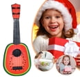 thumbnail image 4 of Ukelele Instrumento Musical Ukelele divertido de escala simple de guitarra hawaiana de 4 cuerdas para niños (sandía) Likrtyny libre de BPA, 4 of 6