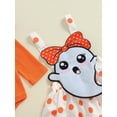 thumbnail image 7 of Suealasg Newborn Baby Girls Halloween Clothes Long Sleeve Romper Ghost Suspender Skirt Bow Headband 3 6 12 18 24 Months Infant  Girls Halloween Fall 3Pcs Outfits, 7 of 7