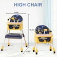 thumbnail image 2 of PUEDO 4-in-1 Baby High Chair Portable Toddler Dining Chairs Eat & Play Convertible Highchair with Adjustable Tray, Yellow & Blue, 2 of 10