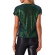thumbnail image 3 of INSPIRAR CHIC Top Metálico Brillante para Mujeres, Blusa de Manga Corta con Cuello en V, Tops de Lentejuelas para Fiesta XL Verde Azul, 3 of 6