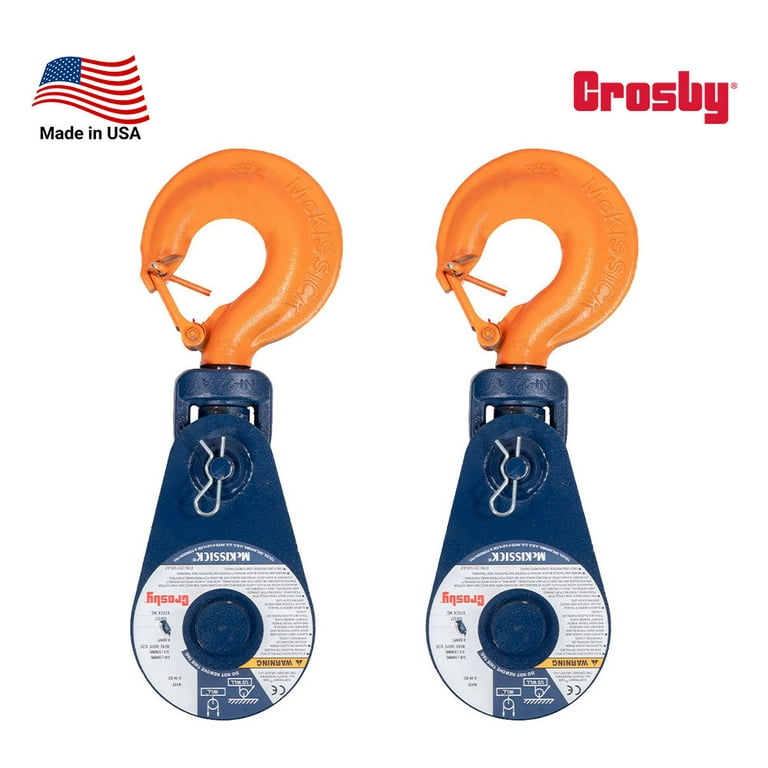 2 Pack Crosby McKissick 419 Snatch Block with Swivel Hook WLL 2