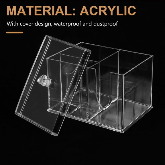 FRCOLOR Holder Cosmetic Cotton Storage Box Perfume Organizer 14X12X10CM Transparent