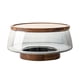 thumbnail image 1 of Bewildely Ensaladera de vidrio premium sobre base de madera de acacia para una presentación elegante Ensaladera de vidrio con base de madera Cocina y Comedor tipo+3, 1 of 6