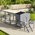 thumbnail image 2 of Outdoor Cat Enclosure with Play Platforms and Swing, Large Wooden Catio for Multiple Cats, Removable Waterproof Cover, UV Resistant, 2-Section Design, Gray, 2 of 9