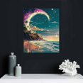 thumbnail image 5 of Shiartex  Canvas Wall Art,Pink Moon Beach Print Canvas Painting for Bedroom Living Room Kitchen Bathroom Corridor Dining Room Hotel Decor 16x20 in/12x16 in, 5 of 5