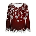 thumbnail image 4 of My Items Talove Long Sleeve Shirts for Women Graphic Printed Sweatshirt Women Fall Clothes Fall Outfits Clothes Womens Tops Plus Size 3/4 Sleeve Christmas Shirts, 4 of 5