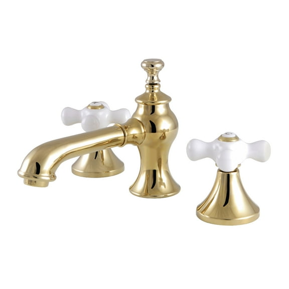 Kingston Brass KC7062PX Vintage 8" Widespread Bathroom Faucet, Polished Brass