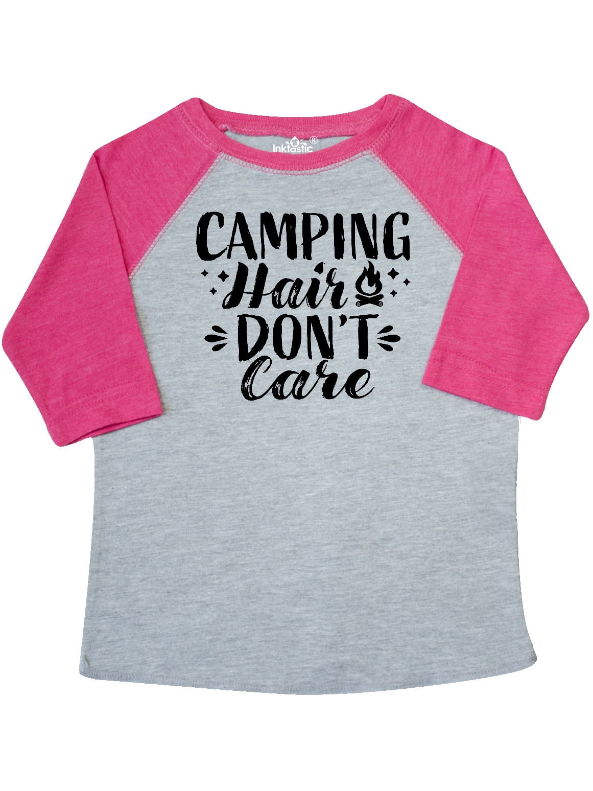 inktastic Camping Hair Dont Care with Campfire Toddler T-Shirt