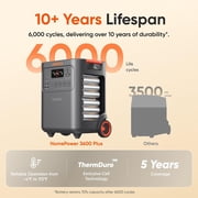 Jackery HomePower 3600 Plus Portable Power Station with Extra Battery and 500X, 3600W AC Output, 7168Wh LFP Solar Generator, Expandable up to 21kWh, Essential Home Backup for Home Use