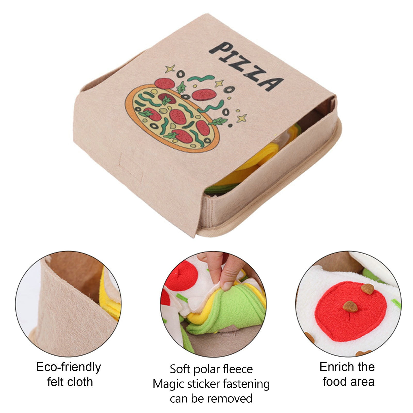 Pnellth Pet Sniff Toy Pizza Shape Dog Puzzle Toy Relieve Stress Puppy Foraging Toy