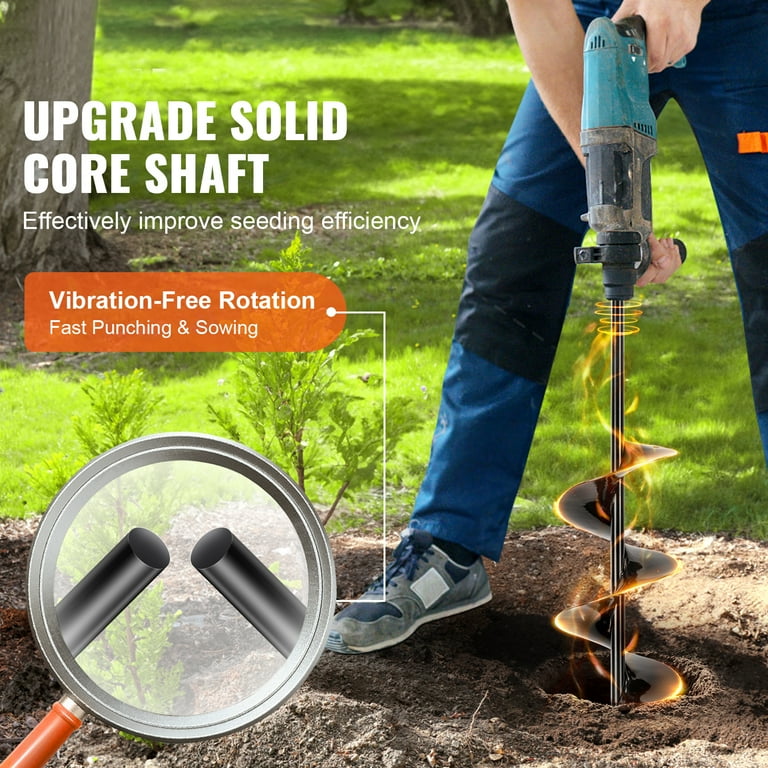 BENTISM Garden Auger Drill Bits Set of 2 Planting Bulbs Digging Holes Tool 3 8 Hex Drive Drill Walmart