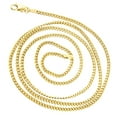 thumbnail image 2 of 14K Solid Yellow Gold 2mm Wide Diamond Cut Curb Link Chain Chain 24 Necklace with Lobster Clasp, 2 of 3