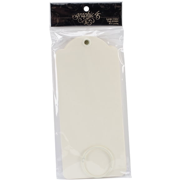 Graphic 45 Staples Grand Album Tag 8.75"X3.875 Pouces-Ivoire
