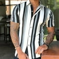 thumbnail image 2 of TAIAOJING Men's Short Sleeve Button Down Shirts Spring Summer Casual Striped Printed Top Blouse Beach Shirt, 2 of 4
