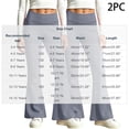 thumbnail image 2 of BXJX Girls Leggings 2 Pieces, Elastic Waist Sports Stretchy Slim Base Layer Flare Pants Gray Size 6-7 T, 2 of 7