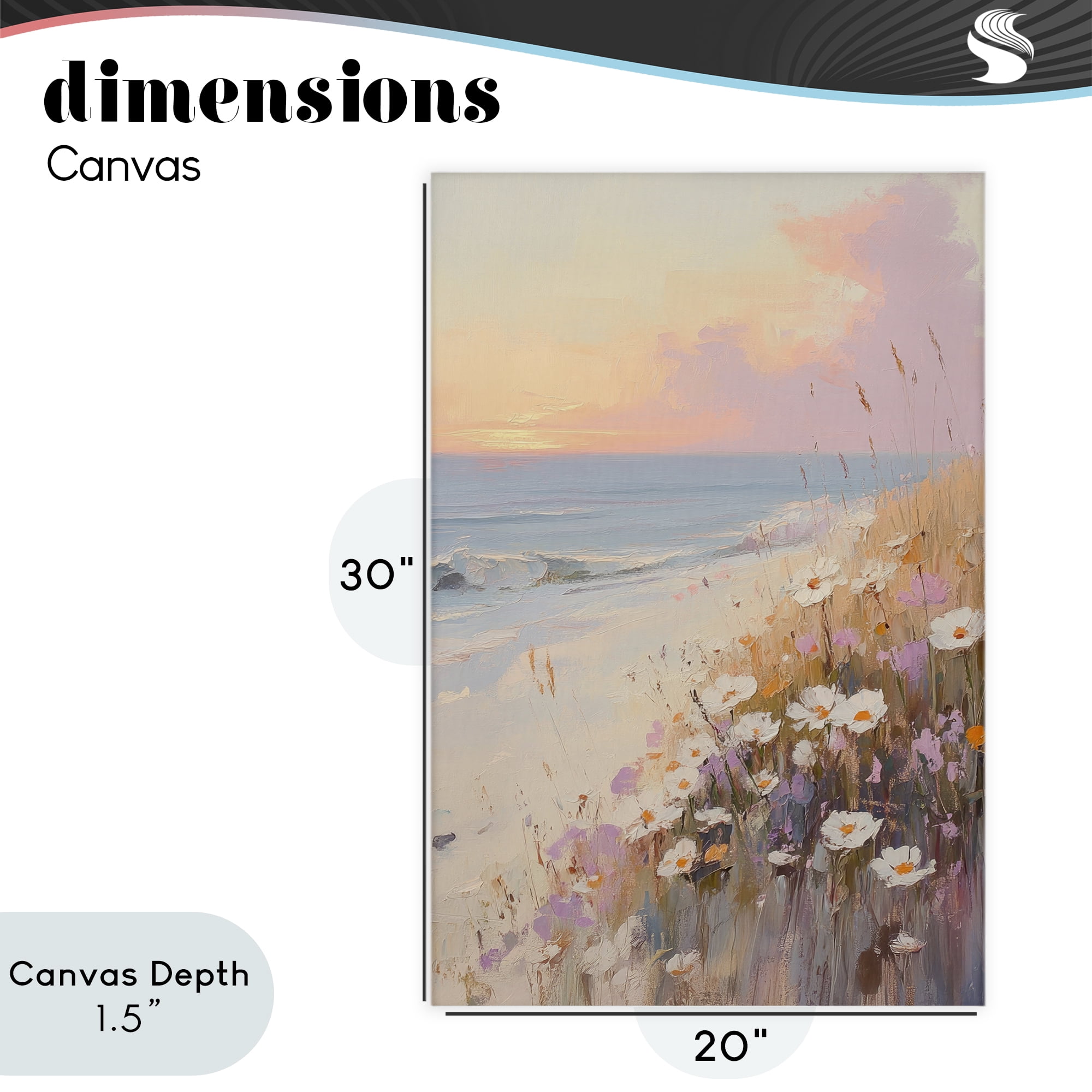 Stupell Industries Pastel Sunset Wildflowers By Sea Canvas Wall Art, design by Sisi and Seb