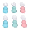thumbnail image 4 of Cuchara y tenedor para bebés, juego de cucharas y tenedores para bebés, juego de cuchara y tenedor para alimentación, cuchara y tenedor de silicona para bebés, estética elegante, 4 of 14