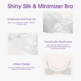 thumbnail image 6 of Plus Size Minimizer Bra Underwire Full Coverage Lace Unpadded Bra for Women, White, 6 of 6
