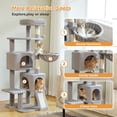 thumbnail image 2 of Pefilos 51" Cat Tree for Indoor Cats, Cat Tower with 2 Cozy Condos, Top Perch, Hammock, Climbing Ladder, Gray, 2 of 6