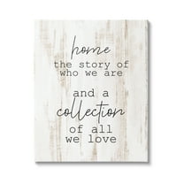 Stupell Industries Story Of Who We Are Uplifting Loving Home Quote Graphic Art Gallery Wrapped Canvas Print Wall Art, Design by Kim Allen