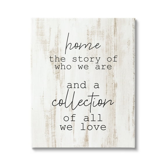 Stupell Industries Story Of Who We Are Uplifting Loving Home Quote Graphic Art Gallery Wrapped Canvas Print Wall Art, Design by Kim Allen