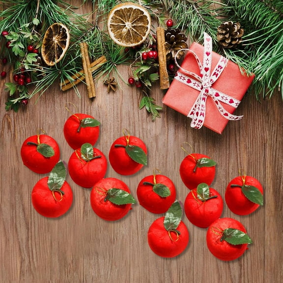Christmas Ornaments Christmas Tree Mini Red Apples Hanging Ornaments Christmas Tree Decoration Fake Apples Pendants Decoraitive for Xmas Tree Holiday Party Supplies