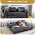 thumbnail image 3 of BYBYME Folding Sofa Bed,8 Inch L Shape Convertible Sofa Bed with Armrests,Floor Sofa Bed with Pillows,Portable Folding Chair Bed,Lounger for Living Room and Bedroom,etc.,DGrey, 3 of 7