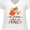 thumbnail image 4 of Inktastic October Favorite Color is Fall Women's Plus Size V-Neck T-Shirt, 4 of 5